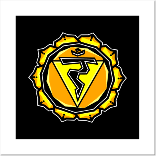 Solar Plexus Chakra Symbol - Sacred Yellow Lotus Flower - Manipura - Solar Plexus Posters and Art